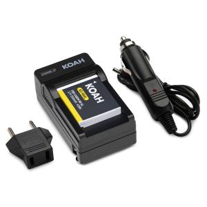 Koah PRO Canon NB-6L and NB-6LH Replacement 1300mAh Battery and Charger in Black/Yellow