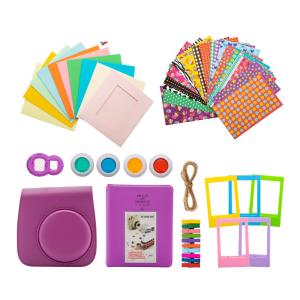 Focus Camera Mini 8/ 9/ 11 Camera Accessory Bundle with Groovy Case, Album, Frames, Stickers, Filters & Frame in Purple