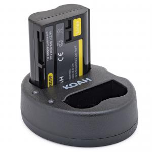 Koah Battery (2-Pack) and Dual Charger for Nikon EN-EL15B