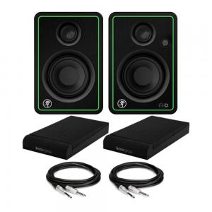 Mackie CR3-X 3-Inch Multimedia Monitors (Pair) Bundle with Knox Gear Monitor Stands