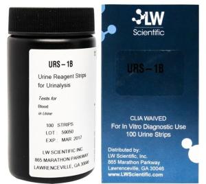 LW Scientific Test Strips Single Parameter for Blood in Urine, 12 Vials of 100/Case, URS-01PR-BL77