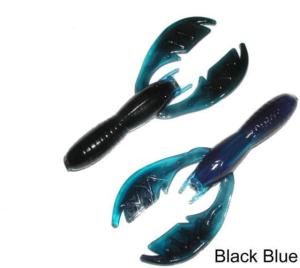 Netbait Tiny Paca Craw Creature Bait, 10, 3in, Black/Blue, N42056