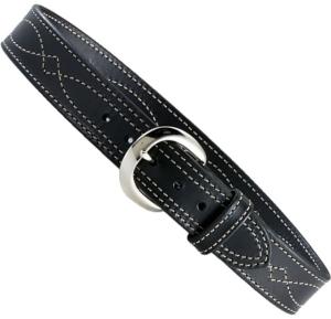 Aker Leather Fancy Stitch Belt, 1-3/4, 42 in, Plain, Black, B13-BP-42