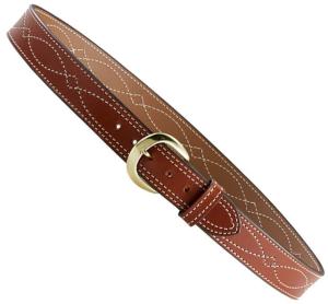 Aker Leather Fancy Stitch Belt, 1-3/4, 44 in, Plain, Tan, B13-TP-44
