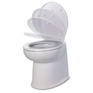 Jabsco 17 Deluxe Flush Fresh Water Electric Toilet w/Soft Close Lid - 12V, 58040-3012