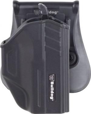 Bulldog Cases Thumb Release Polymer Holster W/Paddle and Mag Holder, Right Hand, Black, TR-S320