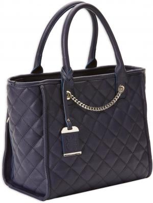 Bulldog BDP059 Tote Style Purse Quilted Navy Nylon Shoulder Most Small Pistols & Revolvers Ambidextrous Hand