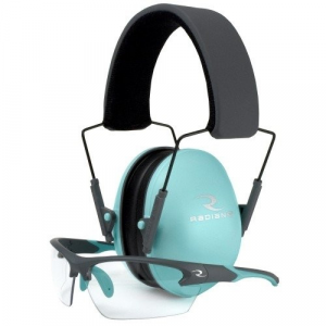 Radians Lowset Earmuff and Shooting Glasses Combo (NRR 21 db) Aqua/Charcoal LS0820CKCS