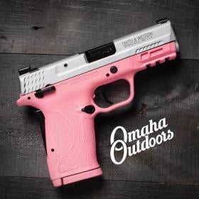 Smith & Wesson M&P EZ Shield Victoria Pink Pistol 8 RD 9mm Satin Aluminum Slide Thumb Safety TruGlo Pro Night Sights