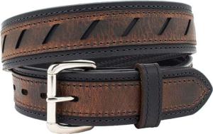 Versacarry Underground Triple-Ply Extra Heavy Duty Leather Belt, Black Base / Brown Patch, 34in, 303/34-2