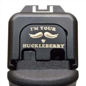 MILSPIN I'm Your Huckleberry Slide Back Plate For Glock Models, Gen 1-5, Black Cerakote on Brass, 111121012F
