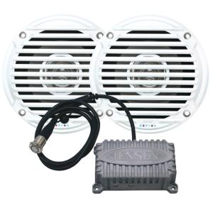 Jensen Bluetooth Amplifier Package w/JAHD240BT 80W, 2-Channel Bluetooth Amplifier & MS5006 5 Speakers CPM50, CPM50