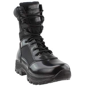 Tactical Research Men's 8" Black Class-A Waterproof High Shine Side-Zip Boot TR908ZWP | 4-Wide | Nylon/Leather/Rubber | LAPoliceGear.com