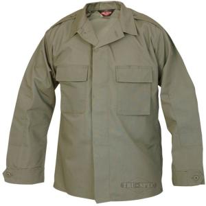 Tru-Spec Tactical Shirt, TRU OD Green PC RS LS, Small Long 1379023