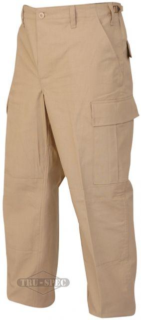 Tru-Spec BDU Pants, Cotton Rip, Khaki, Large, Regular 1541005