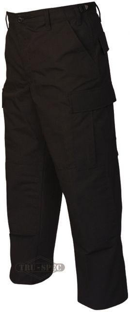 Tru-Spec Gen 1 Police Pants, 65/35 Poly/Co Rip, Black, Small, Regular 1995003