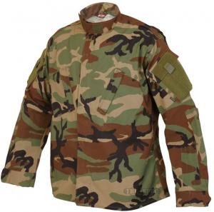 Tru-Spec Tactical Response Uniform Shirt, 50/50 Nylon/Cotton Rip Stop, Woodland, Large, Regular 1274005