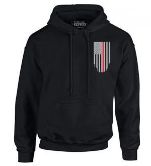 Thin Blue Line Hoodie - Thin Red Line American Flag Honor & Respect, Black - TRL-H-BLACK-XXL