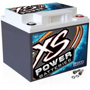 XS Power D1200 AGM Deep Cycle 12 Volt Battery - 2600A, 725CA, 44Ah, 1500/3000W, White, D1200