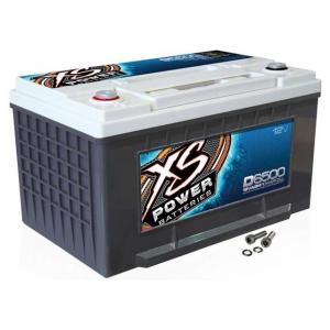 XS Power D6500 AGM Deep Cycle 12 Volt Battery - 3,900A, 1070CA, 75Ah, 3000W / 4000W, White, D6500