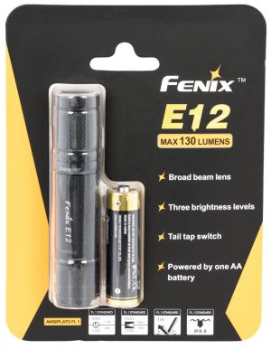 FENIX WHOLESALE FX-E12 E12  130/50/8 Lumens Cree LED Aluminum AA 1.5V