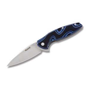 Ruike Fang with Blue G-10 Handle and 14C28N (58-60 HRC) Drop Point Plain Edge Blade Model RUP105Q