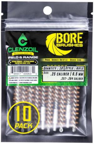 Clenzoil Bronze Bore Brushes, 25/26 Cal / 6.5 mm Rifle - 10 Count, 3631
