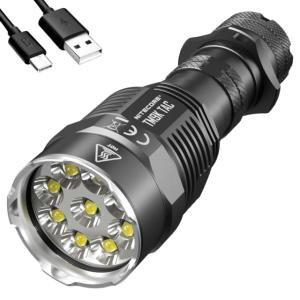 Nitecore TM9K TAC 9800 Lumen USB-C Rechargeable Flashlight, Black, 6952506406746