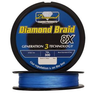Momoi Diamond Braid Generation III 8X 300yds 10lb Blue, 72600