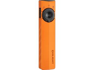 Olight ArkPro, 4-in-1 Flat EDC Flashlight, 1,500 Lumen Cool White LED, Class 3R Green Laser, UV Light, 205M Spotlight, USB-C Rechargeable, Orange - 6977261694856