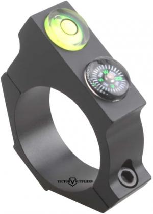 Vector Optics ACD Mount Ring, 30mm Tube, 6063-T6, Matte, w/ Offset Level Bubble & Compass, Black, SCACD-05