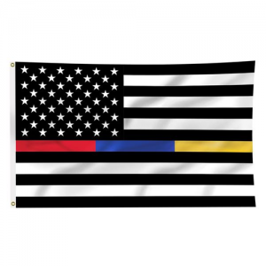 Thin Blue Line Flag with Grommets, 3 x 5 Ft-TBL-Flags