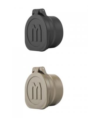 Monstrum Rubberized Flip-Up Riflescope Lens Covers, Objective Lens, Size D, Black, 31-37 mm, FCO-D