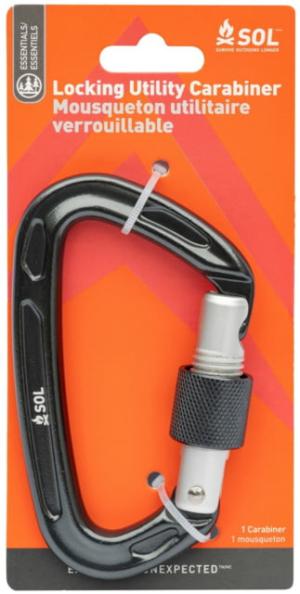 Survive Outdoors Longer Locking Utility Carabiner, 10cm, Black, 0140-0036