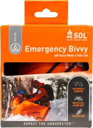 Survive Outdoors Longer Emergency Bivvy with Rescue Whistle, Orange, 0140-1142