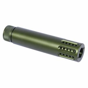 Guntec USA AR .308 Slip Over Barrel Shroud w/Multi Port Muzzle Brake, Green, 1326-MB-P-308-GREEN