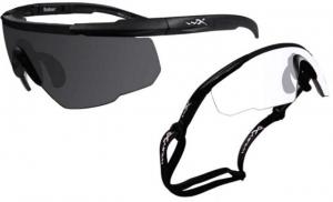 Wiley X Saber Advanced Sunglasses - 2 Full Glasses, 2 Matte Black Frames w/ Smoke Grey Lens & Clear Lens, 307