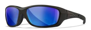 Wiley X WX Gravity Sunglasses, Black Crystal Frame, Captivate Pol Blue Mirror Lenses, CCGRA19
