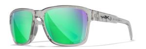 Wiley X WX Trek Sunglasses, Gloss Crystal Light Grey Frame, Captivate Polarized Green Mirror Lens, AC6TRK07