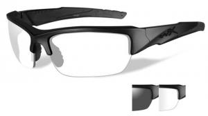 Wiley X WX Valor Sunglasses - 2 Lens Package, 1 Matte Black Frame w/Smoke Grey,Clear Lens, CHVAL07