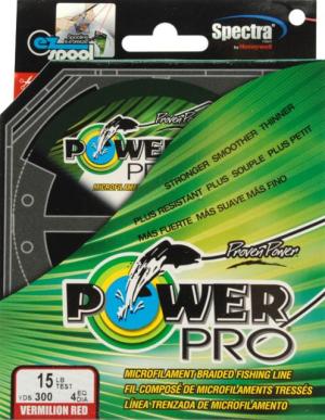 Power Pro Braided Line Vermilion Red 300 yds. - 15 lb. Test, Red 051627