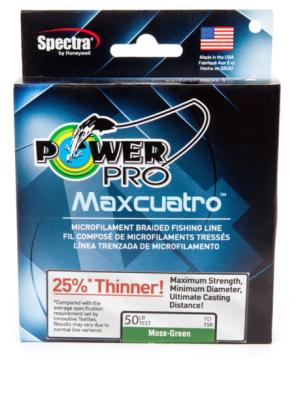 Power Pro MaxCuatro Spectra HT Braided Fishing Line 50lb 3000yd Moss Green, 33400503000E