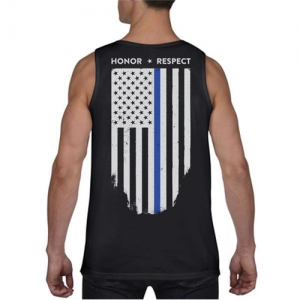 Tank - Thin Blue Line American Flag - HONOR & RESPECT-TBL-Tank