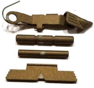Centennial Defense Systems Extended Control Kit w/Stippled Mag Release for Gen 1-3 Glock 9mm, .40S&W, .357SIG, 2 Pins, Burnt Bronze, 40204