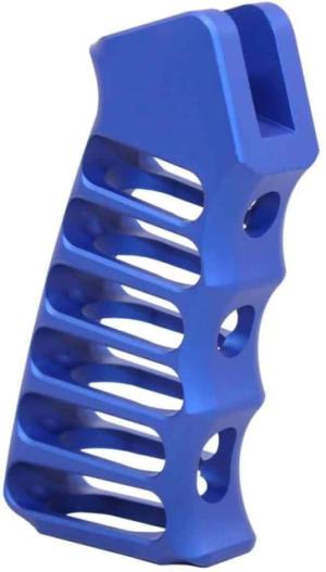Guntec USA Ultralight Series Skeletonized Aluminum Pistol Grip, Anodized Blue, ULS-PG-BLUE