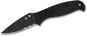 Spyderco Autonomy 2 AUTO Folding Knife 3.5" LC200N Black DLC Combo Blade