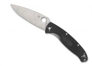 Spyderco Resilience Lightweight Folding Knife, 4.2 in, CR13MOV, Leaf, Satin Finish, Non-serrated, Black, C142PBK