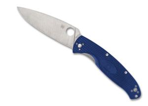 Spyderco Resilience Lightweight Folding Knife, 4.2 in, CR13MOV, Leaf, Satin Finish, Non-serrated, Blue, C142PBL