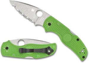 Spyderco Native 5 Salt Green Lc200n - Serrated Edge - C41SGR5