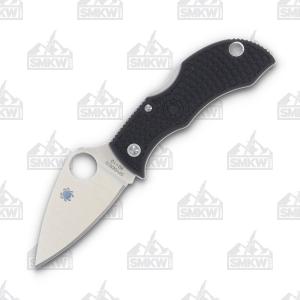 Spyderco Manbug Black Frn Leaf Black Blade Plainedge - MBKLFP